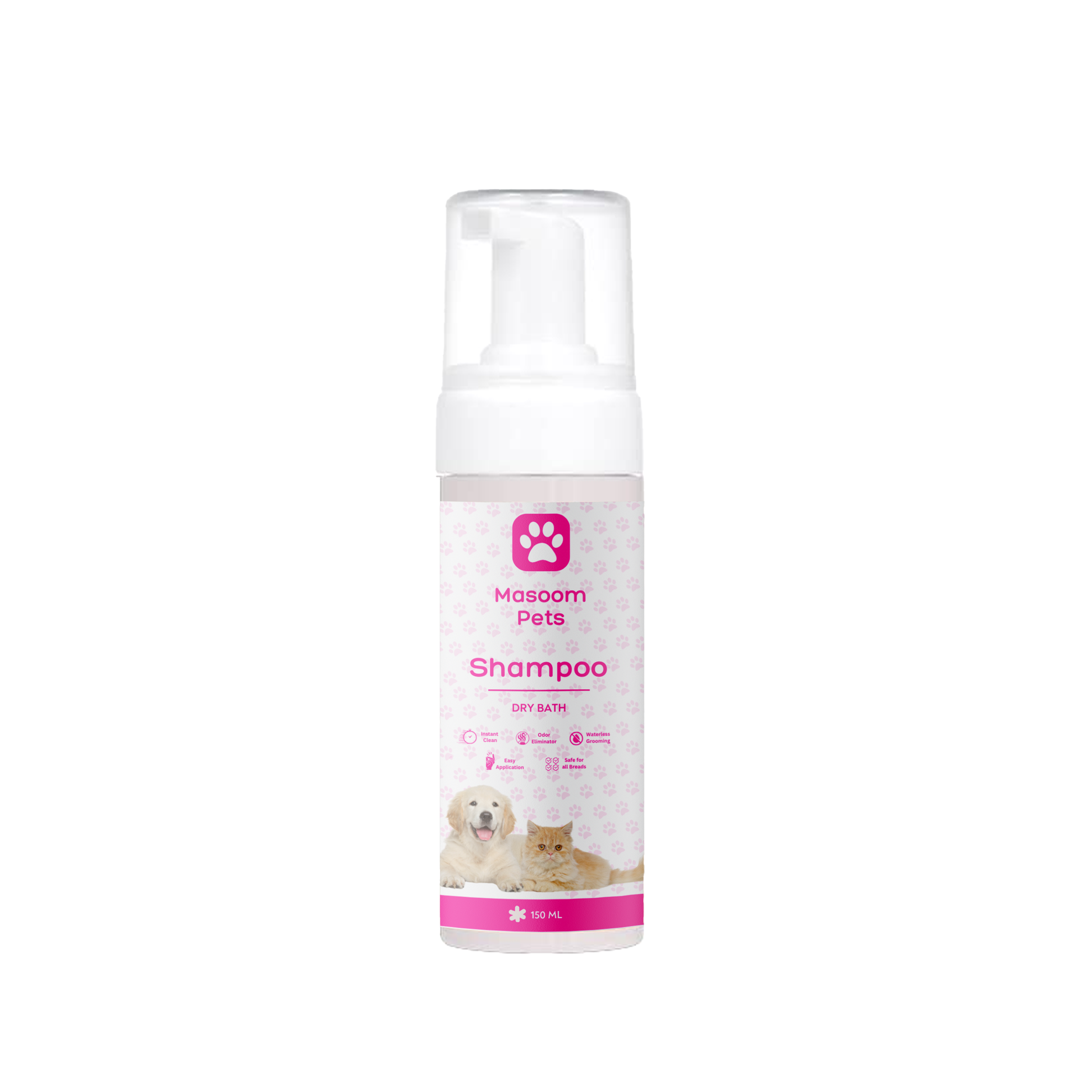 Dry Bath Shampoo for Cats and Dogs, 150ml - Main Image